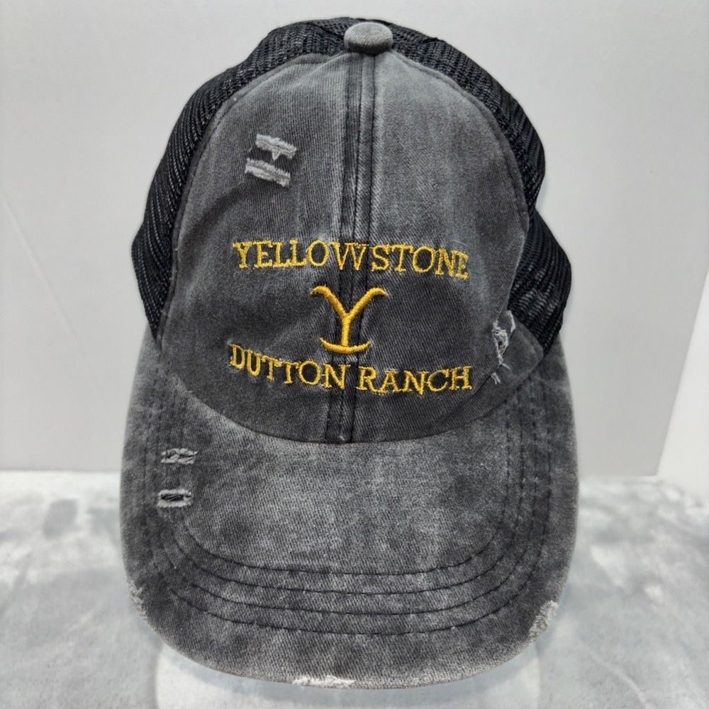 Yellowstone Dutton Ranch Adjustable Trucker Hat Distressed Women's Cap OSFM